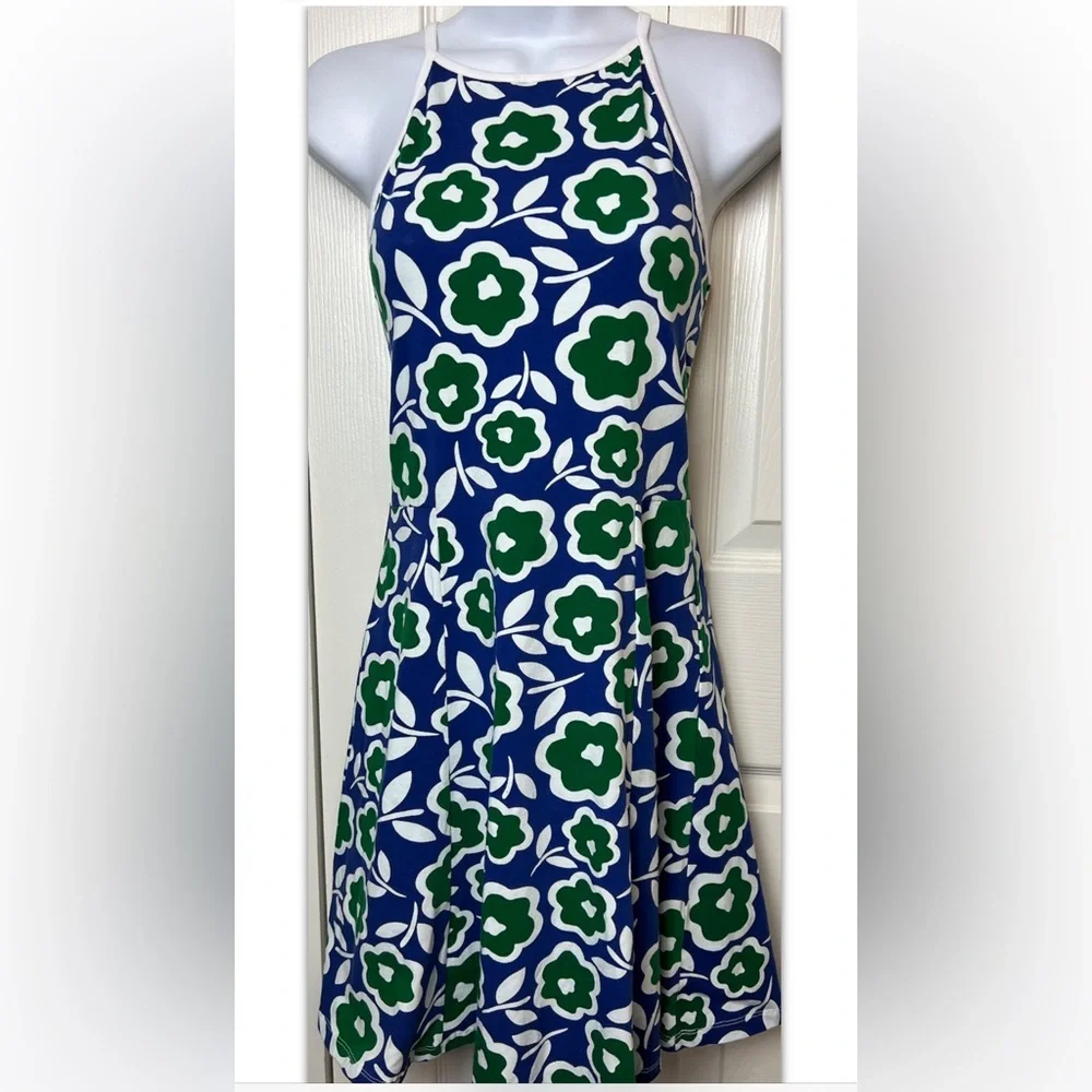 ASOS Tank Dress NWT Blue Green White Shift Floral Sleeveless Summer Size 6